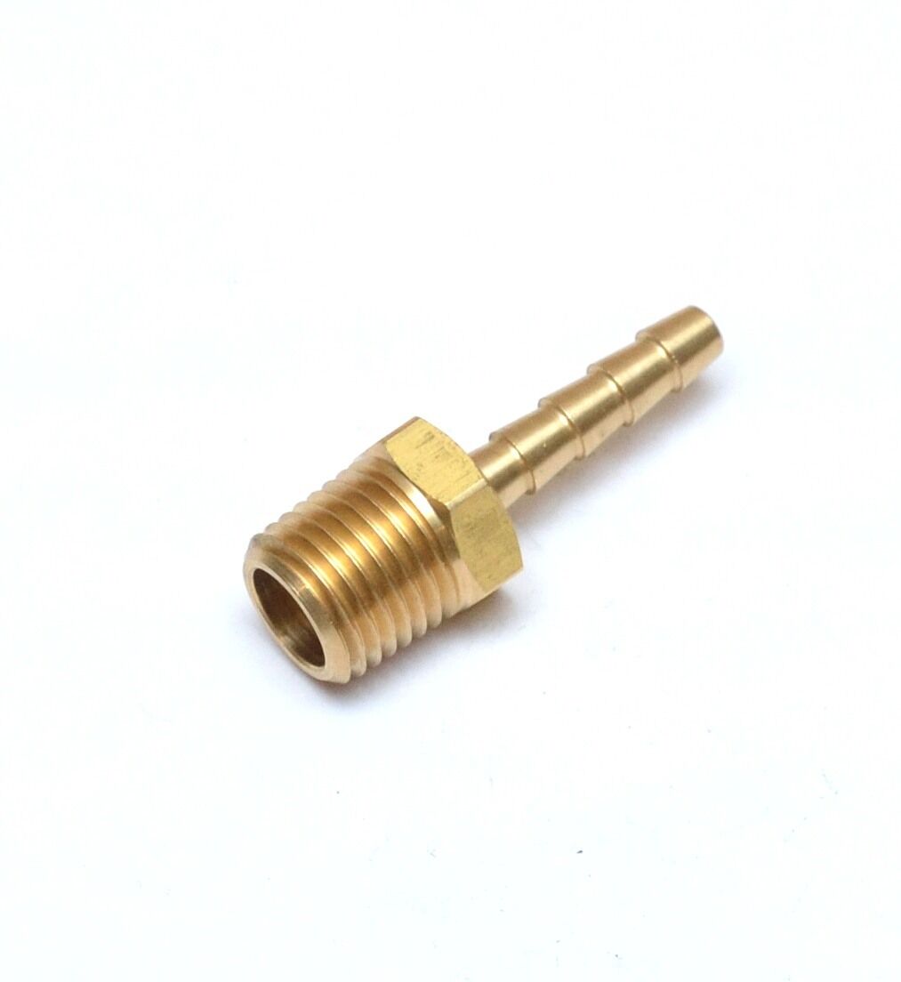 Straight 3/16 Hose ID to 1/4 Male Npt Brass Barbed Fitting Water Oil Gas Air Fuel