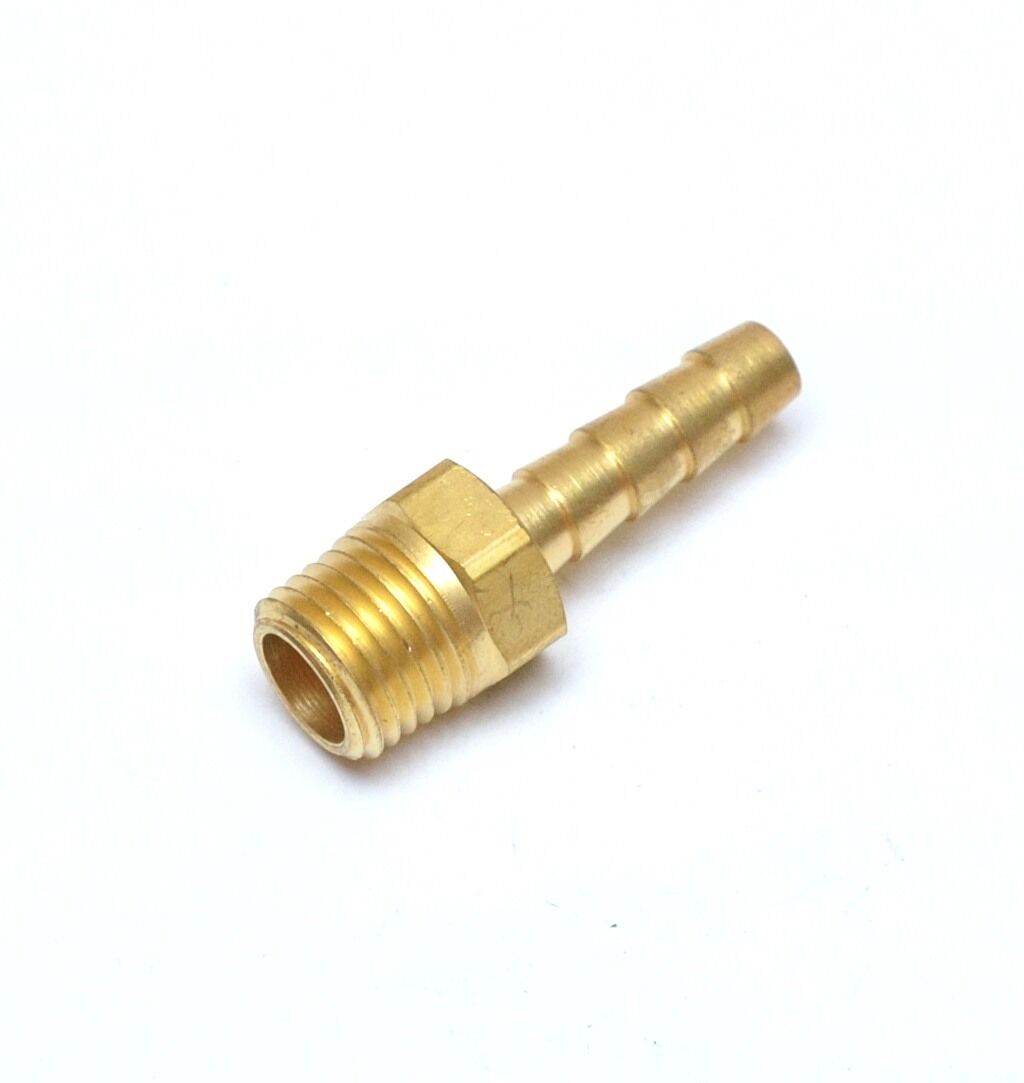 Straight 1/4 Hose ID to 1/4 Male Npt Brass Barbed Fitting Water Oil Gas Air Fuel