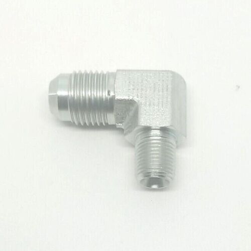 3/8 Jic 37 Male Flare x 1/8 Male Npt 90 Degree L Elbow Male Hydraulic Steel Fitting FasParts 2501-06-02