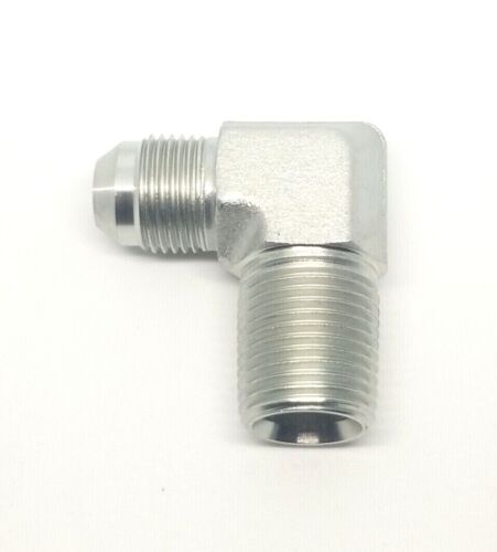 1/2 Jic 37 Male Flare x 1/2 Male Npt 90 Degree L Elbow Male Hydraulic Steel Fitting FasParts 2501-08-08