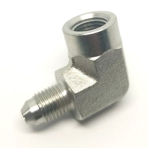 1/4 Jic 37 Flare Male x 1/4  Female Npt 90 Degree L Hydraulic Steel Fitting FasParts 2502-04-04