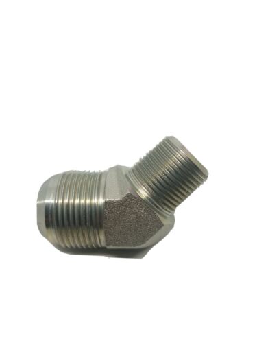 1 Jic 37 Flare Male x 3/4 Npt Male 45 Degree Elbow Hydraulic Steel Fitting FasParts 2503-16-12