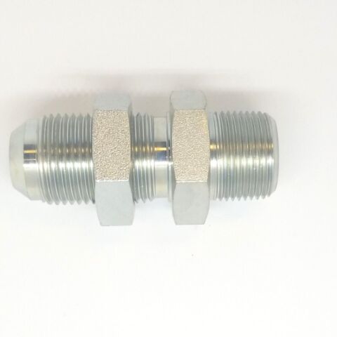 3/4 Jic 37 Flare Male x 3/4 Npt Male Bulkhead Adapter Hydraulic Steel Fitting 2706-12-12