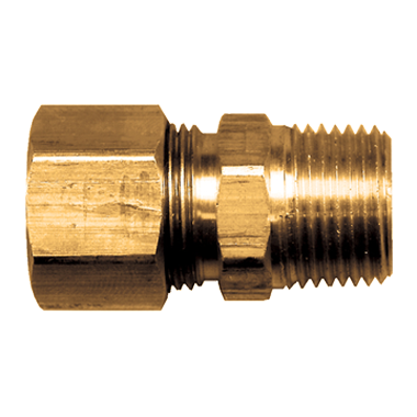 3/16 Tube OD Compression to 1/4 Npt Male Pipe Adapter Straight Fitting for Copper Tubing Water Oil Air