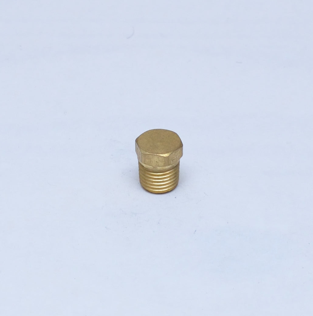 FasParts Brass Hex Head Pipe Plug 1/4" NPT Male - SOLID