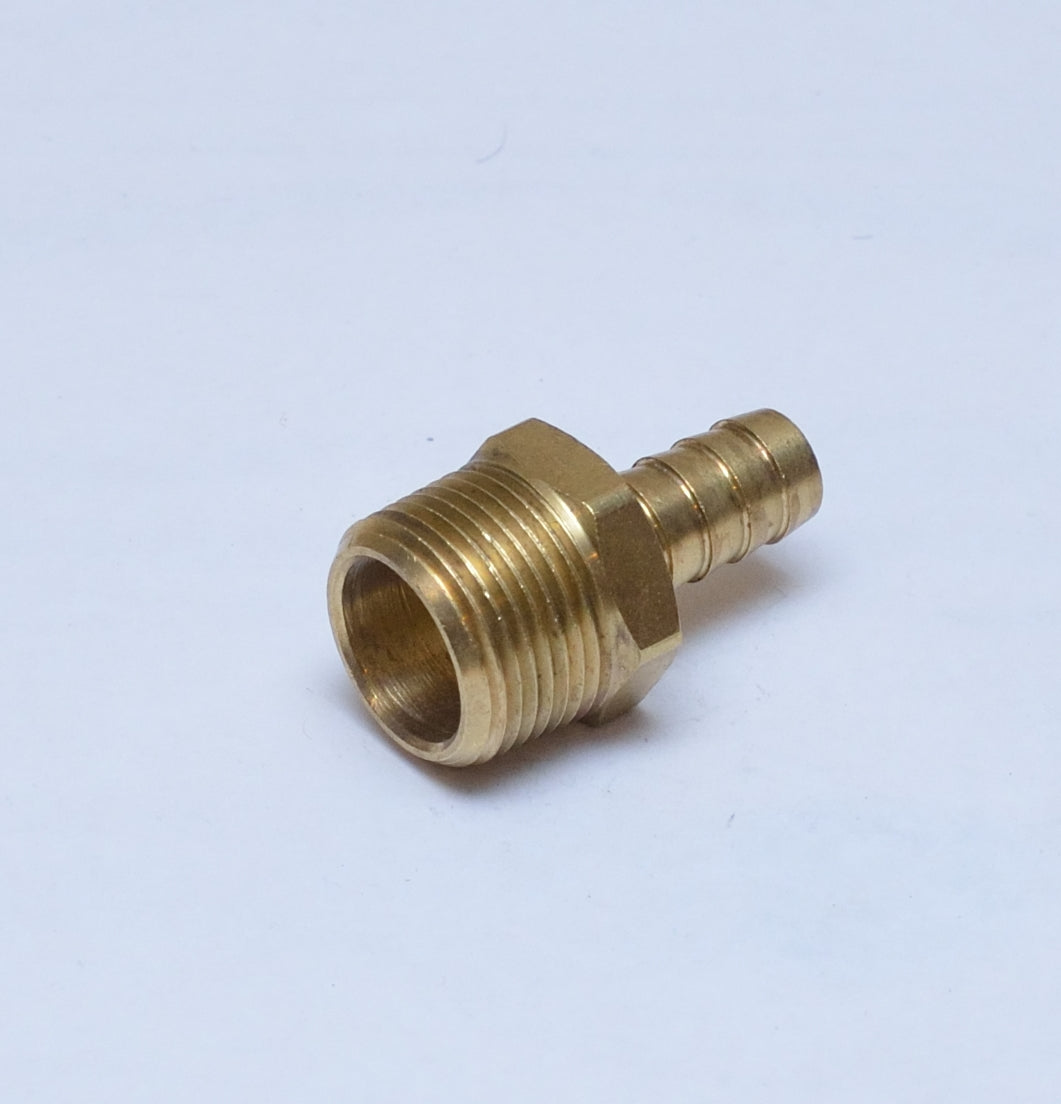 Straight 1/2 Hose ID to 3/4 Male Npt Brass Barbed Fitting Water Oil Gas Air Fuel