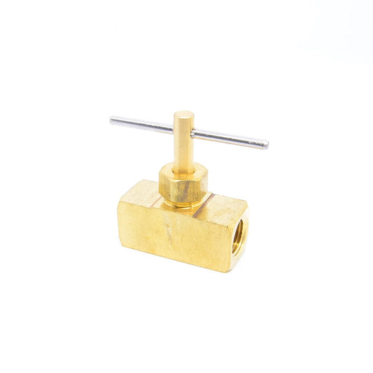 FASPARTS Precision Brass Liquid Gas Needle Valve 1/8 Female NPT FIP FPT NPT x 1/8 Female NPT FIP FPT NPT