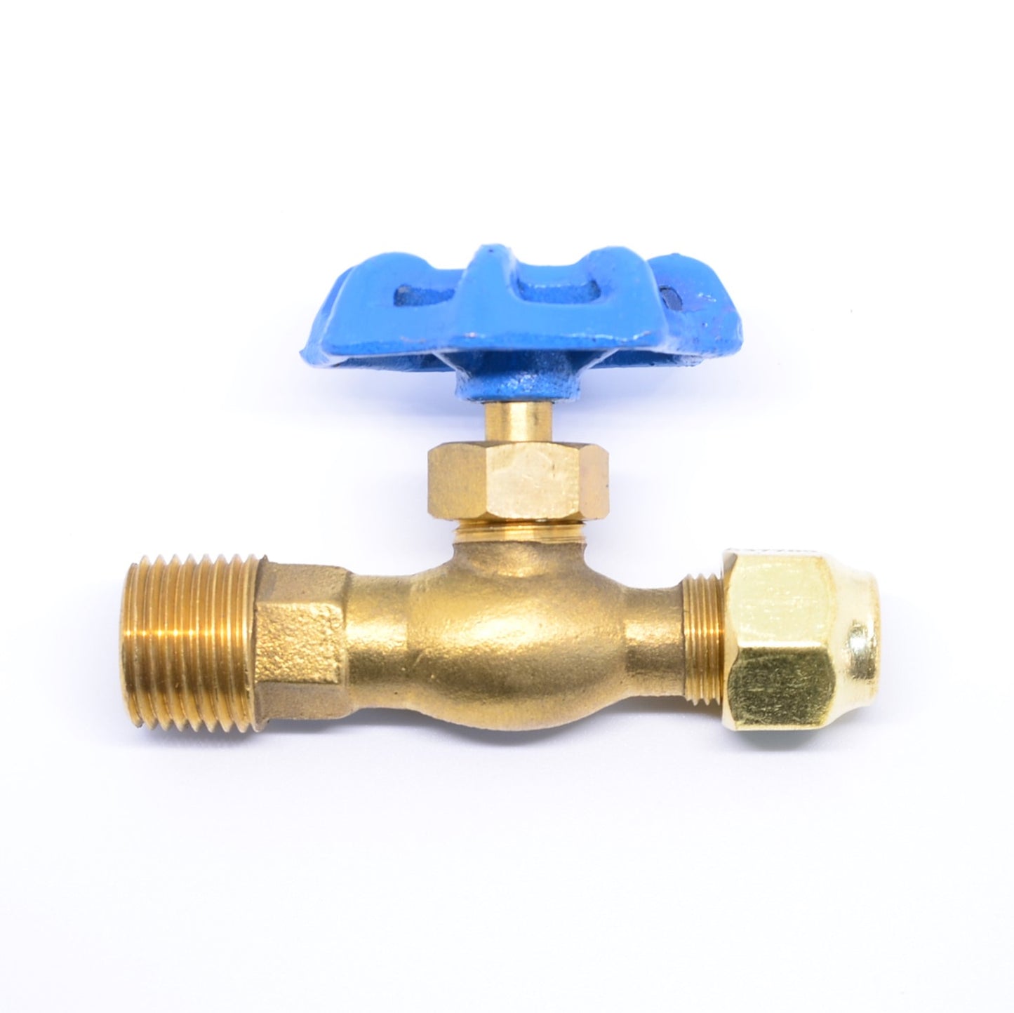 FASPARTS Fuel Oil Tank Needle Utility Valve 3/8 MFL Flare  x  1/2 Male NPT with Compression Nut