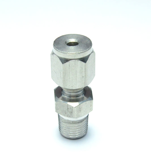 1/8" OD x 1/8" NPT Male Steel Stainless Twin Ferrule Straight Fitting WOG