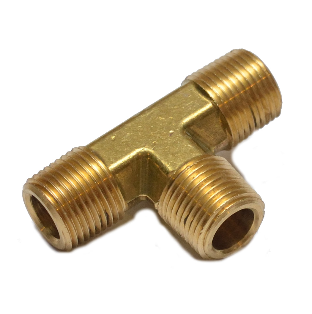 3/8 Npt Male Tee T 3 Way Equal Pipe Brass Fitting Fuel Vacuum Air Water Oil Gas