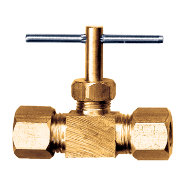 FASPARTS Precision Brass Liquid Gas Needle Valve 1/4 Compression Copper Tube