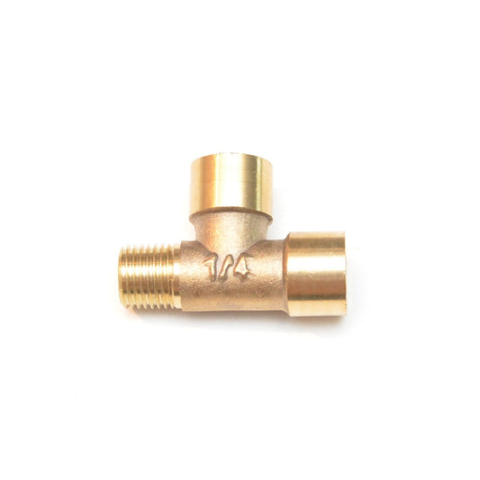 Brass Street Tee 1/4" BSP Female - 1/4" BSP Male British Pipe Fitting
