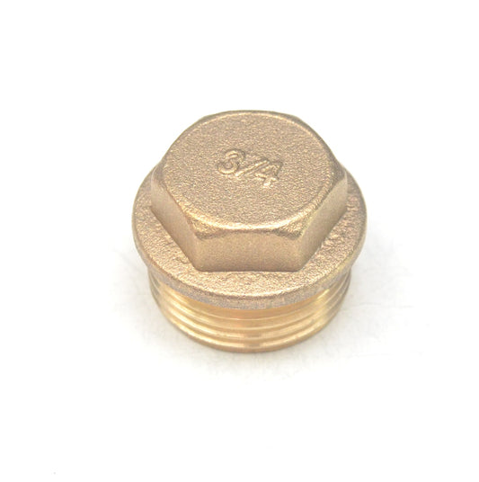 3/4" BSP Male -  Hollow British Brass Hex Head Pipe Plug