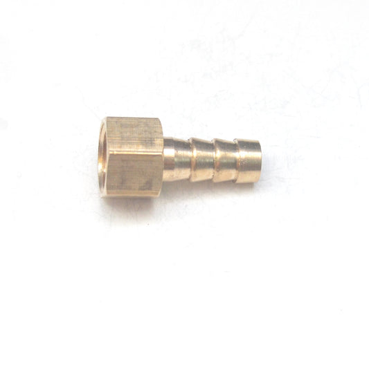 Brass Female Straight 8mm Hose ID Barb - 1/4" BSP Female