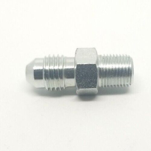 1/8 Jic 37 Flare Male x 1/8 Male Npt Straight Hydraulic Fitting Adapter Steel FasParts 2404-02-02