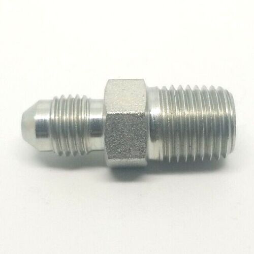 1/4 Jic 37° Flare Male x 1/4 Male Npt Straight Hydraulic Fitting Adapter Steel FasParts 2404-04-04