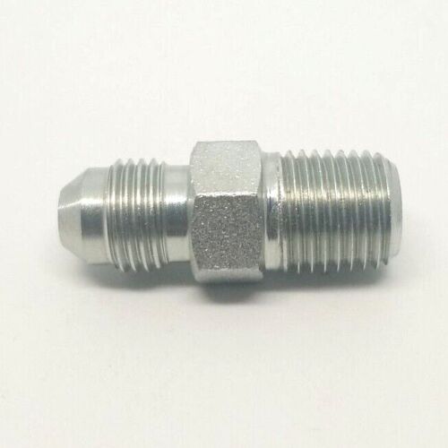 5/16 Jic 37 Flare Male x 1/4 Male Npt Straight Hydraulic Fitting Adapter Steel FasParts 2404-05-04