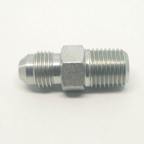 5/16 Jic 37° Flare Male x 1/4 Male Npt Straight Hydraulic Fitting Adapter Steel FasParts 2404-05-04