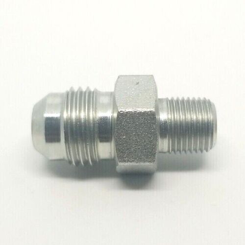 3/8 Jic 37 Flare Male x 1/8 Male Npt Straight Hydraulic Fitting Adapter Steel FasParts 2404-06-02