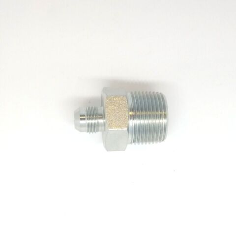 3/8 Jic 37° Flare Male x 3/4 Male Npt Straight Hydraulic Fitting Adapter Steel FasParts 2404-06-12