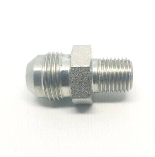 1/2 Jic 37° Flare Male x 1/4 Male Npt Straight Hydraulic Fitting Adapter Steel FasParts 2404-08-04