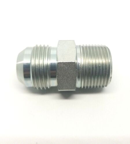 3/4 Jic 37° Flare Male x 3/4 Male Npt Straight Hydraulic Fitting Adapter Steel FasParts 2404-12-12