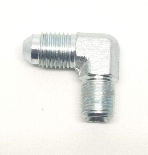 1/4 Jic 37° Male Flare x 1/8 Male Npt 90 Degree L Elbow Male Hydraulic Steel Fitting FasParts 2501-04-02