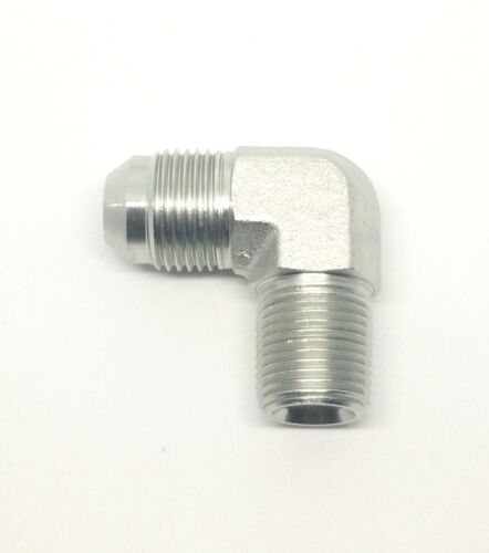 1/2 Jic 37° Male Flare x 3/8 Male Npt 90 Degree L Elbow Male Hydraulic Steel Fitting FasParts 2501-08-06