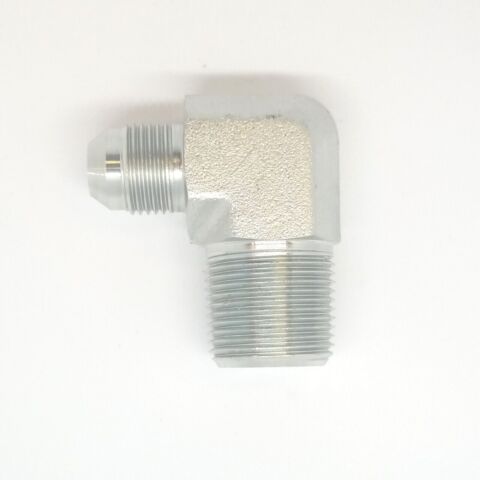 1/2 Jic 37° Male Flare x 3/4 Male Npt 90 Degree L Elbow Male Hydraulic Steel Fitting FasParts 2501-08-12