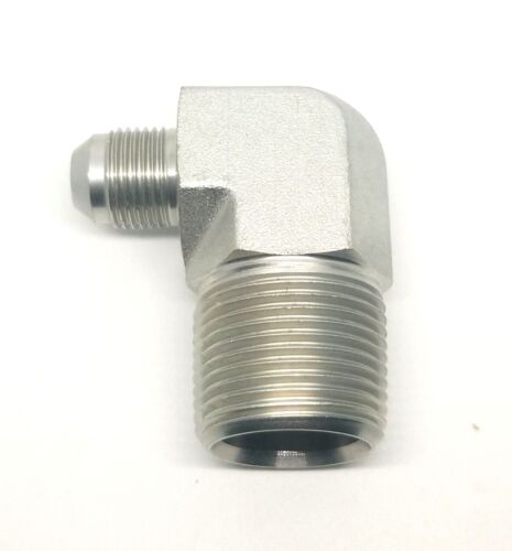 1/2 Jic 37° Male Flare x 1 Male Npt 90 Degree L Elbow Male Hydraulic Steel Fitting FasParts 2501-08-16