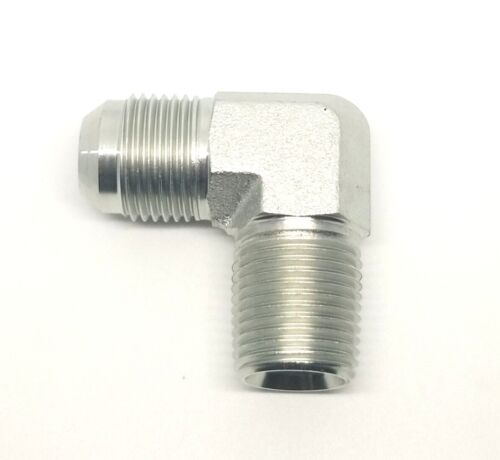 5/8 Jic 37° Male Flare x 1/2 Male Npt 90 Degree L Elbow Hydraulic Steel Fitting FasParts 2501-10-08