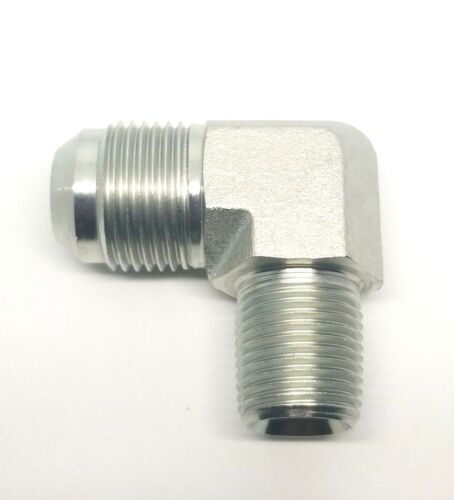 3/4 Jic 37° Male Flare x 1/2 Male Npt 90 Degree L Elbow Hydraulic Steel Fitting FasParts 2501-12-08