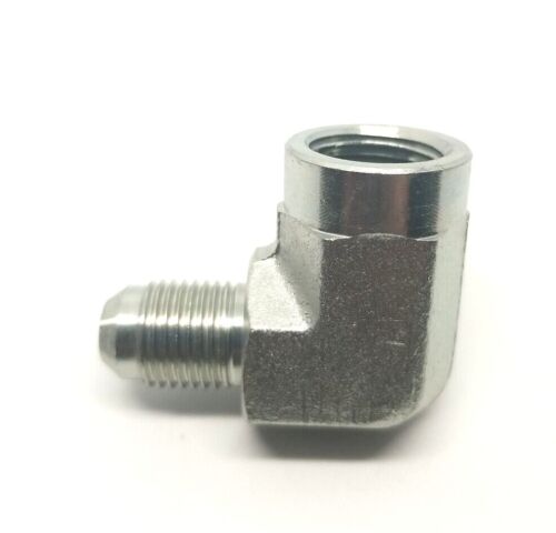 3/8 Jic 37° Flare Male x 3/8  Female Npt 90 Degree L Hydraulic Steel Fitting FasParts 2502-06-06