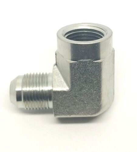 1/2 Jic 37° Flare Male x 1/2  Female Npt 90 Degree L Hydraulic Steel Fitting FasParts 2502-08-08