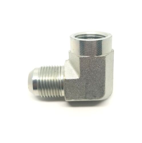 5/8 Jic 37° Flare Male x 1/2  Female Npt 90 Degree L Hydraulic Steel Fitting FasParts 2502-10-08