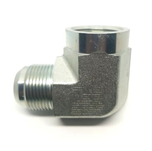 1 in Jic 37° Flare Male x 1 in  Female Npt 90 Degree L Hydraulic Steel Fitting FasParts 2502-16-16