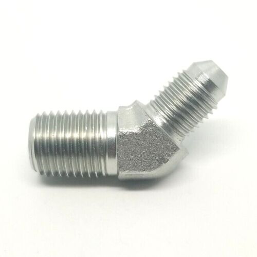 1/4 Jic 37° Flare Male x 1/4 Npt Male 45 Degree Elbow Hydraulic Steel Fitting FasParts 2503-04-04