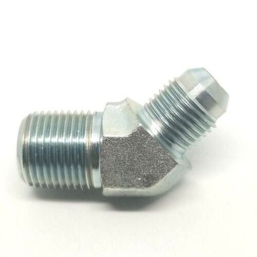 3/8 Jic 37° Flare Male x 3/8 Npt Male 45 Degree Elbow Hydraulic Steel Fitting FasParts 2503-06-06