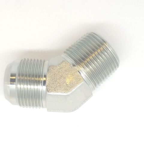 1 Jic 37° Flare Male x 1 Npt Male 45 Degree Elbow Hydraulic Steel Fitting FasParts 2503-16-16