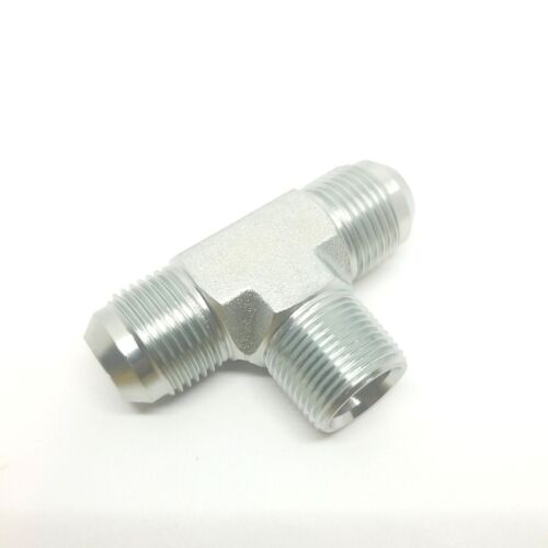 3/4 Jic 37° Male Flare x 3/4 Npt Male FasParts Hydraulic Steel Tee Branch Npt Center 2601-12-12-12