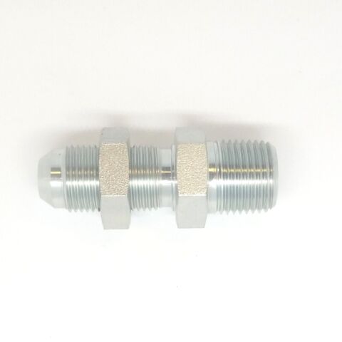 1/2 Jic 37° Flare Male x 1/2 Npt Male Bulkhead Adapter Hydraulic Steel Fitting 2706-08-08