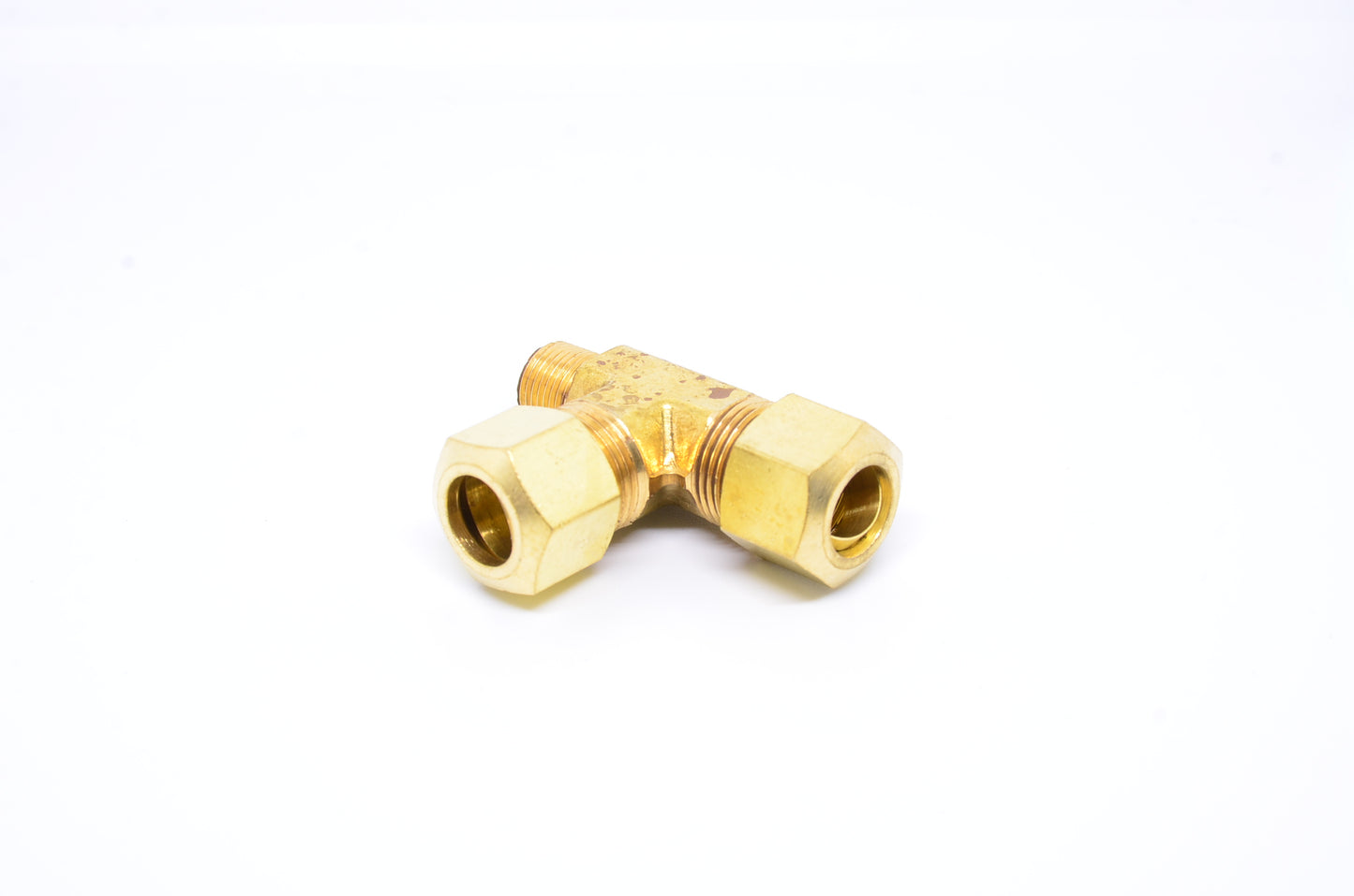 3/8 Tube OD Compression to 1/8 Npt Male Pipe Run Tee T Fitting for Copper Tubing Water Oil Air