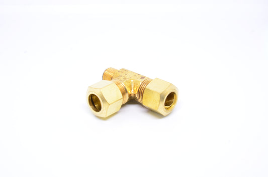 3/8 Tube OD Compression to 1/8 Npt Male Pipe Run Tee T Fitting for Copper Tubing Water Oil Air