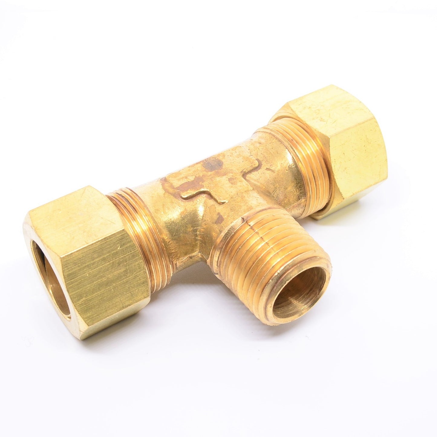 3/4 Tube OD Compression to 1/2 Npt Male Pipe Branch Tee Fitting for Copper Tubing Water Oil Air