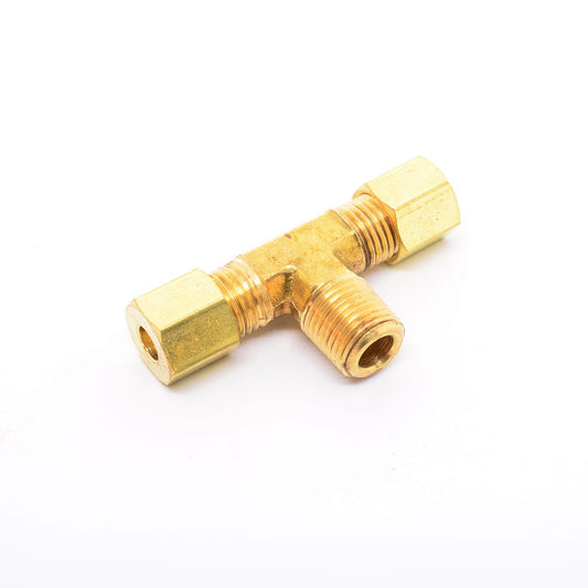 3/16 Tube OD Compression to 1/8 Npt Male Pipe Branch Tee T Fitting for Copper Tubing Water Oil Air