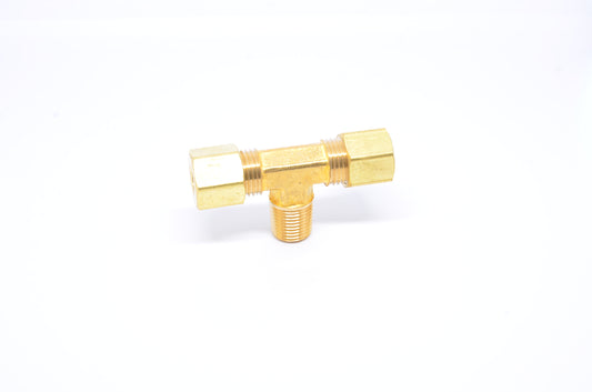 1/4 Tube OD Compression to 1/8 Npt Male Pipe Branch Tee T Fitting for Copper Tubing Water Oil Air