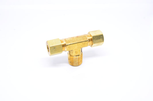 1/4 Tube OD Compression to 1/4 Npt Male Pipe Branch Tee T Fitting for Copper Tubing Water Oil Air