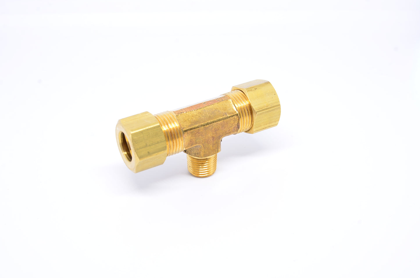 3/8 Tube OD Compression to 1/8 Npt Male Pipe Branch Tee T Fitting for Copper Tubing Water Oil Air