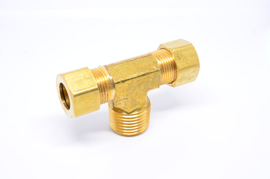 1/2 Tube OD Compression to 1/2 Npt Male Pipe Branch Tee Fitting for Copper Tubing Water Oil Air