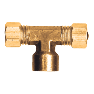 1/4 Tube OD Compression to 1/4 Npt Female Pipe Branch Tee T Fitting for Copper Tubing Water Oil Air